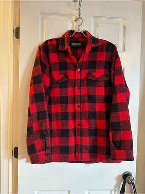 Dakota Men's Red & Black Buffalo Plaid Shirt Jacket